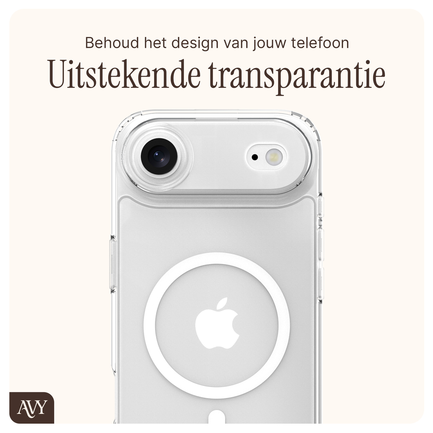 AVY Apple iPhone Air Hoesje met Koord & MagSafe Set Pearl & Rope Pink afbeelding 6