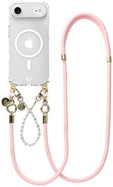 AVY Apple iPhone Air Hoesje met Koord & MagSafe Set Pearl & Rope Pink