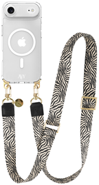 AVY Apple iPhone Air Hoesje met Koord & MagSafe 130CM Serengeti Zebra