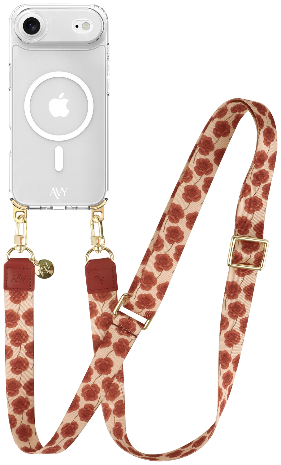 AVY Apple iPhone Air Hoesje met Koord & MagSafe 130CM Botanique Roses afbeelding 1
