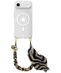 AVY Apple iPhone Air Hoesje met Koord & MagSafe 32CM Serengeti Zebra afbeelding