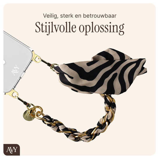 AVY Apple iPhone Air Hoesje met Koord & MagSafe 32CM Serengeti Zebra afbeelding 8