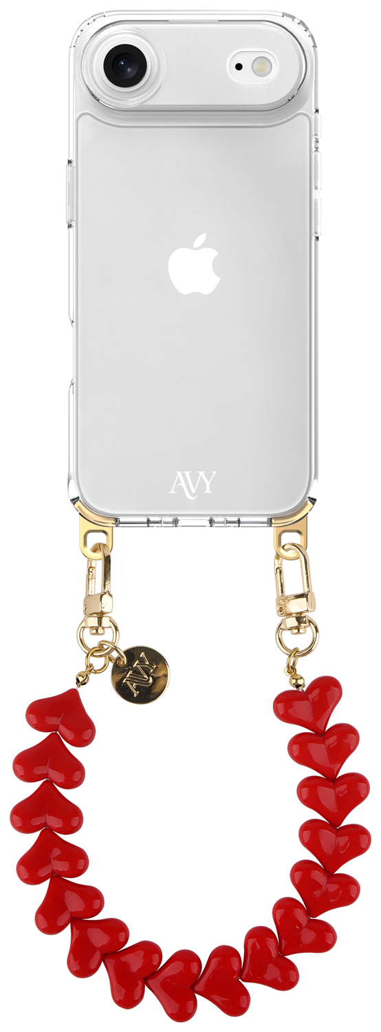 AVY Apple iPhone Air Hoesje Met Koord 30CM Cupid Red afbeelding 1