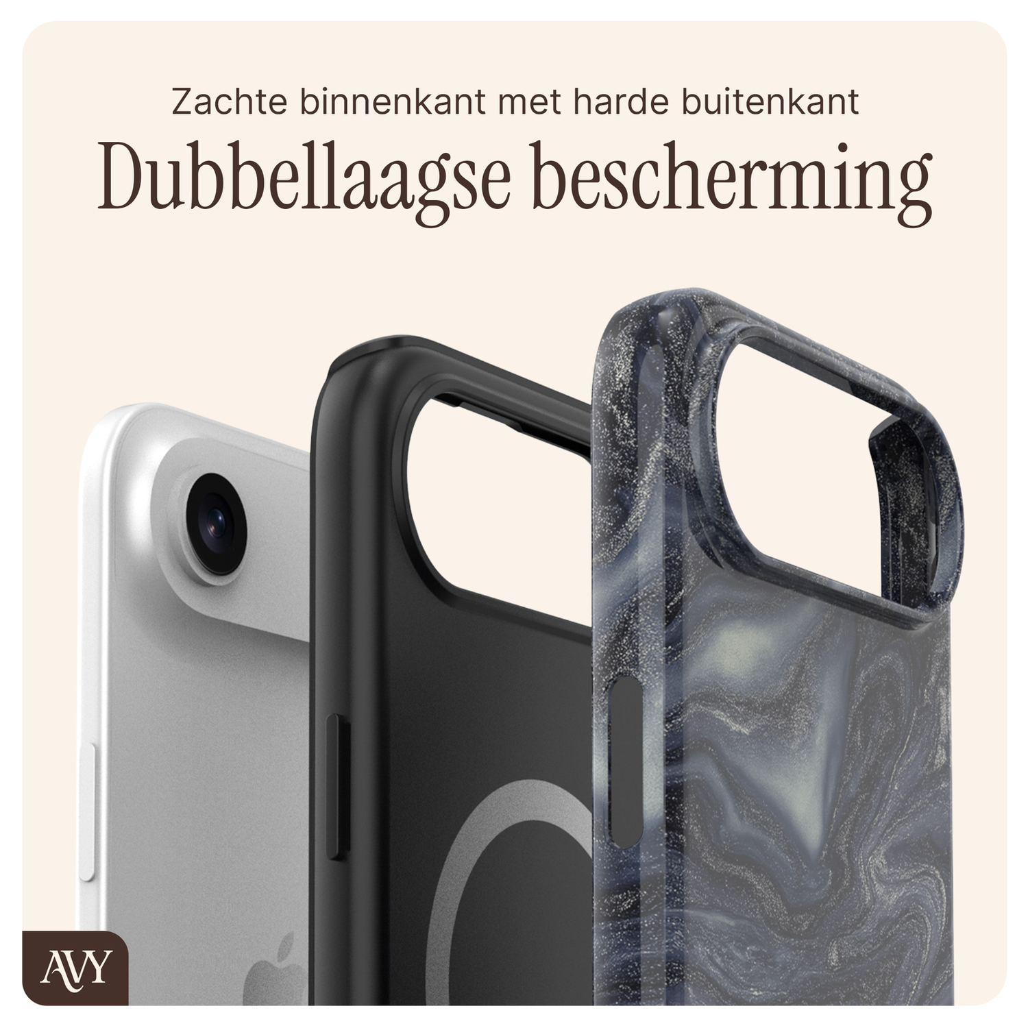 AVY Apple iPhone Air MagSafe Hoesje met Koord 30CM Marmer Hearts afbeelding 6