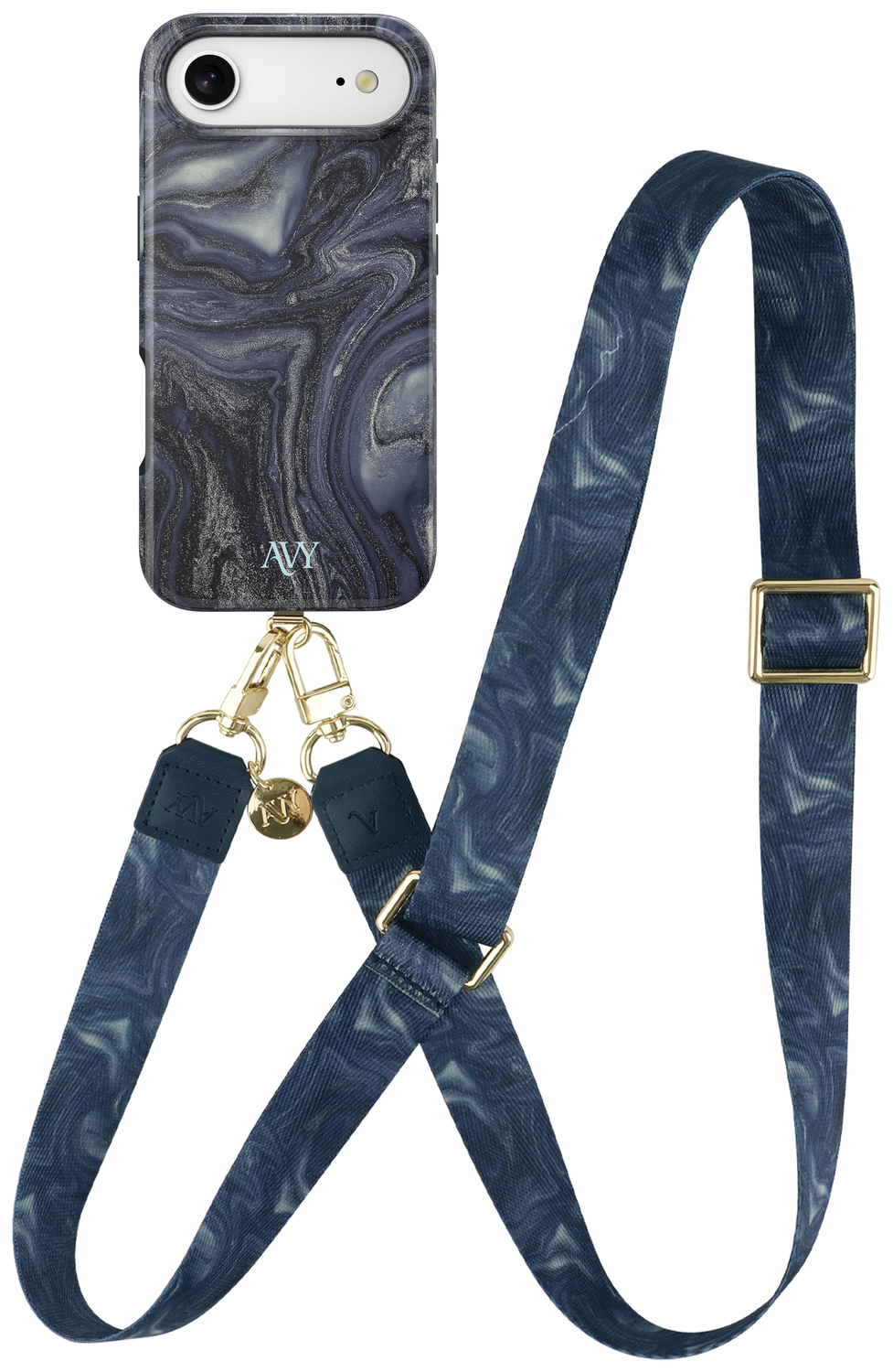 AVY Apple iPhone Air MagSafe Hoesje met Koord 130CM Obscura Blue afbeelding 1
