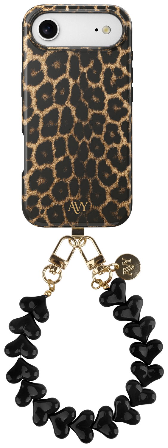 AVY Apple iPhone Air MagSafe Hoesje met Koord 30CM Panther Hearts afbeelding 1