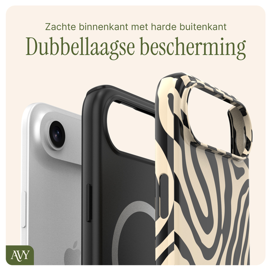 AVY Apple iPhone Air MagSafe Hoesje met Koord 30CM Zebra Hearts afbeelding 8