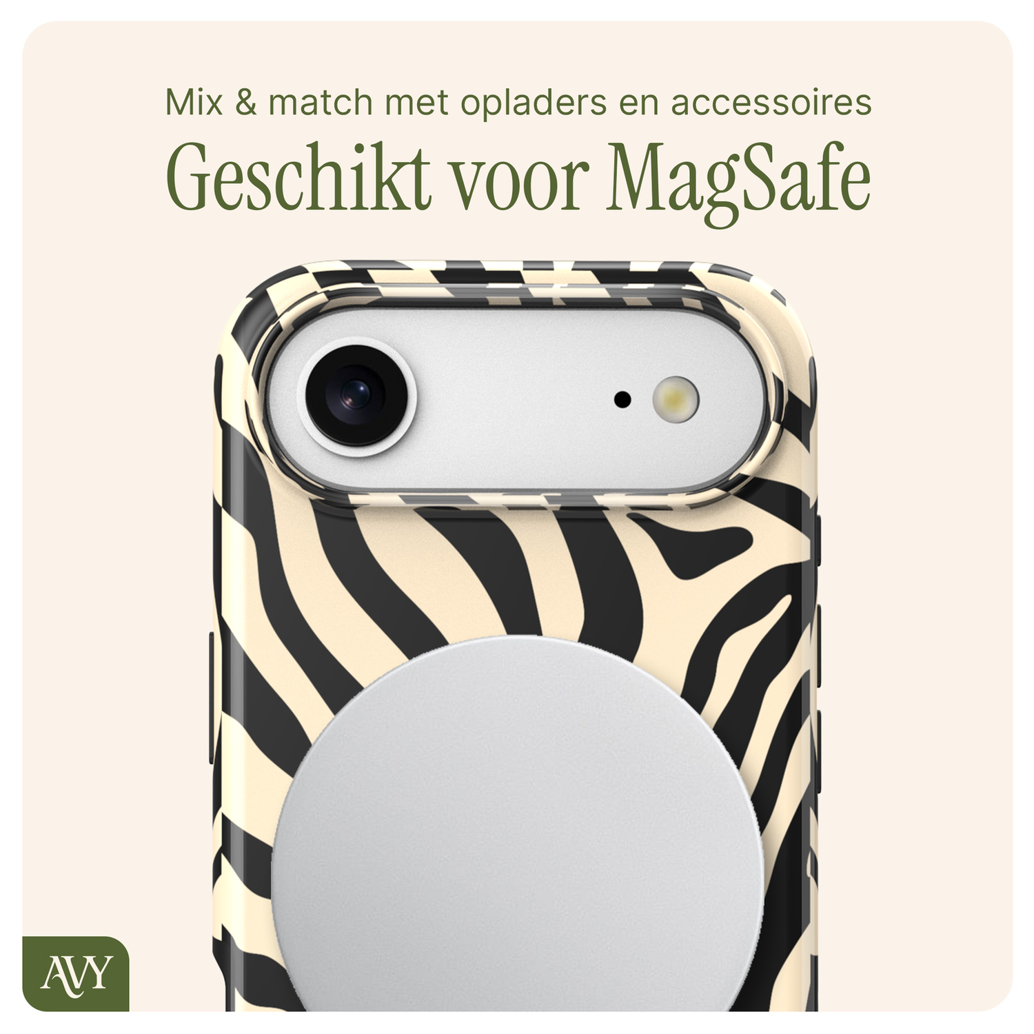 AVY Apple iPhone Air MagSafe Hoesje met Koord 30CM Safari Hearts afbeelding 4