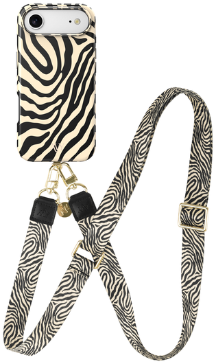 AVY Apple iPhone Air MagSafe Hoesje met Koord 130CM Serengeti Zebra afbeelding 1