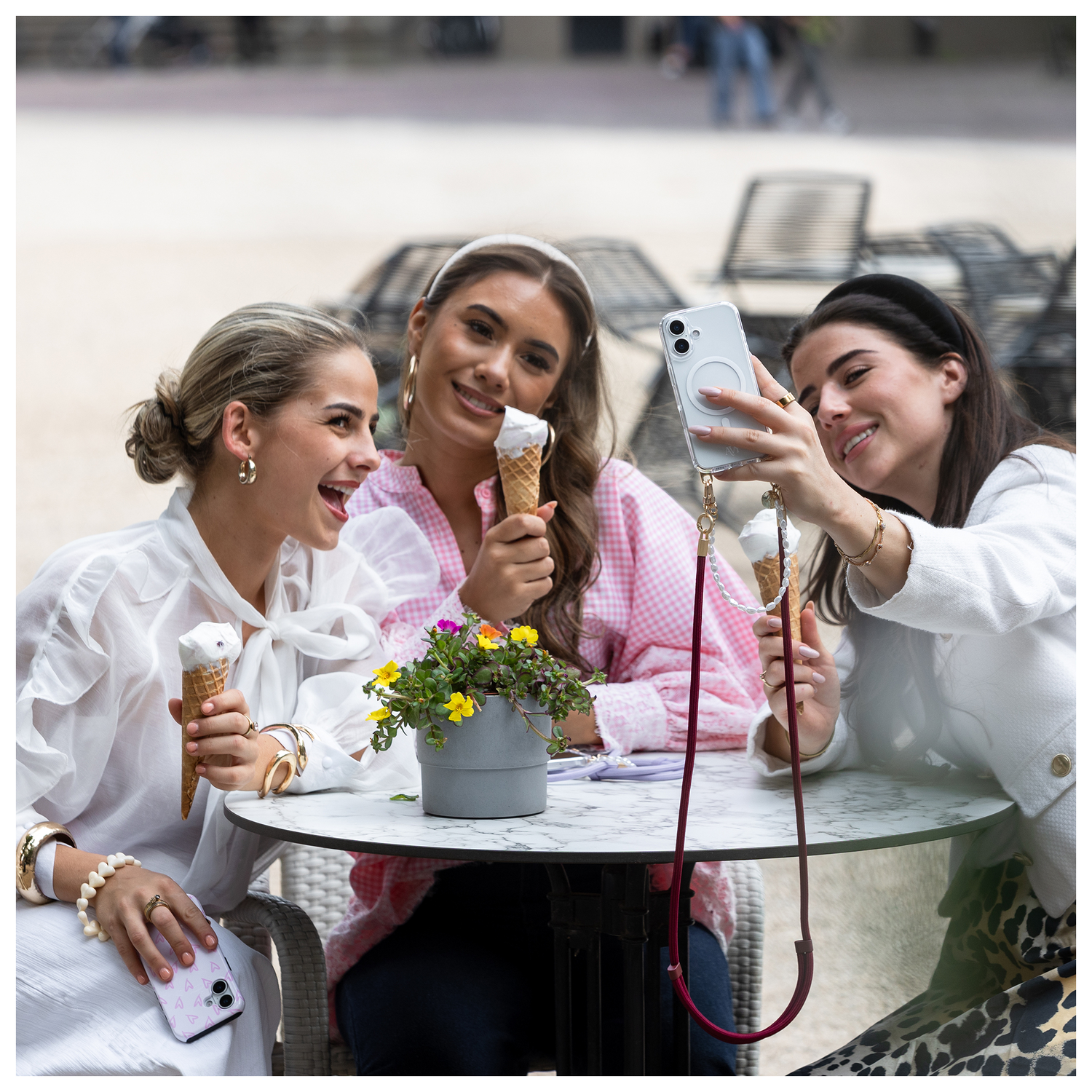 AVY Apple iPhone Air MagSafe Hoesje met Koord 30CM Lovely Hearts afbeelding 5