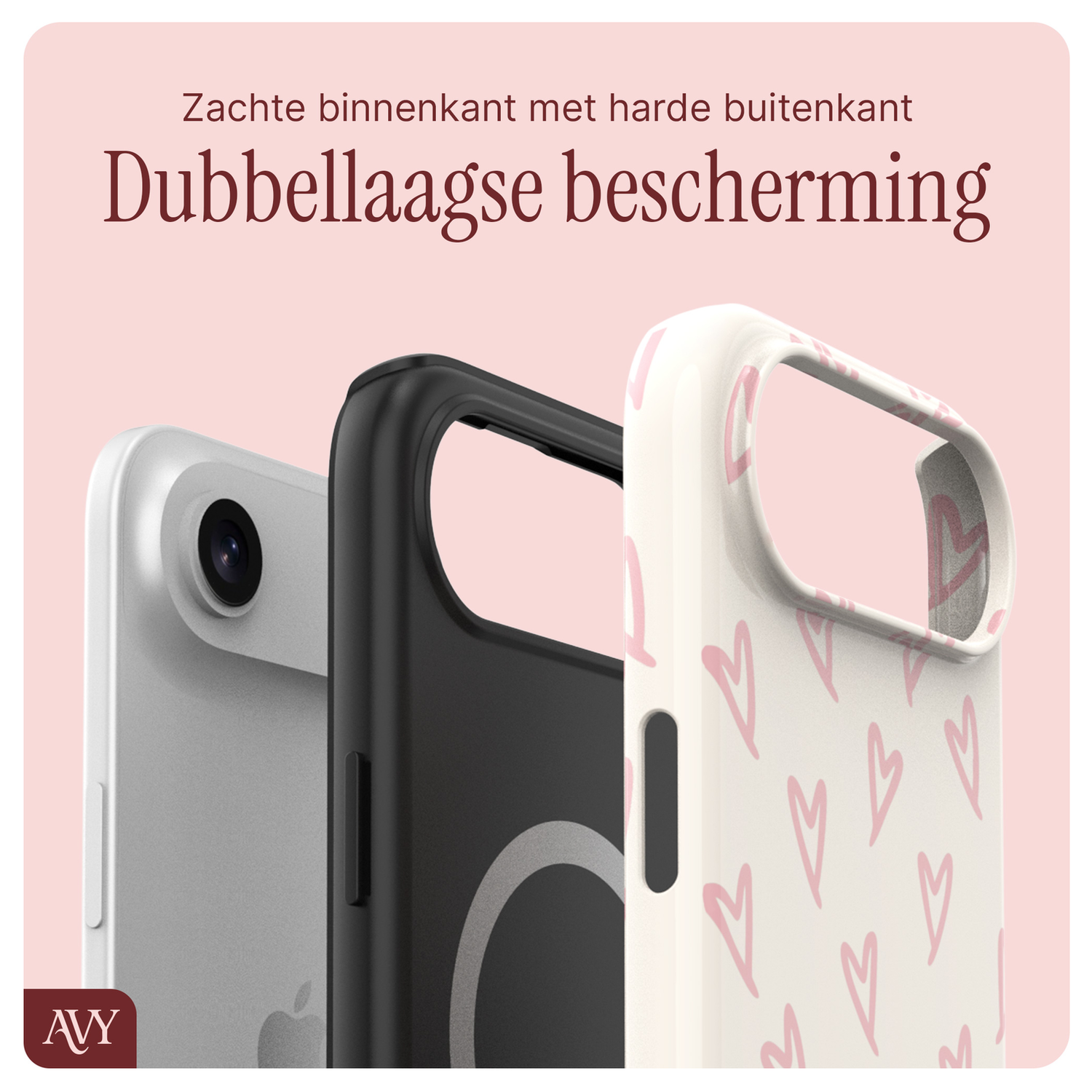 AVY Apple iPhone Air MagSafe Hoesje met Koord 30CM Lovely Hearts afbeelding 8