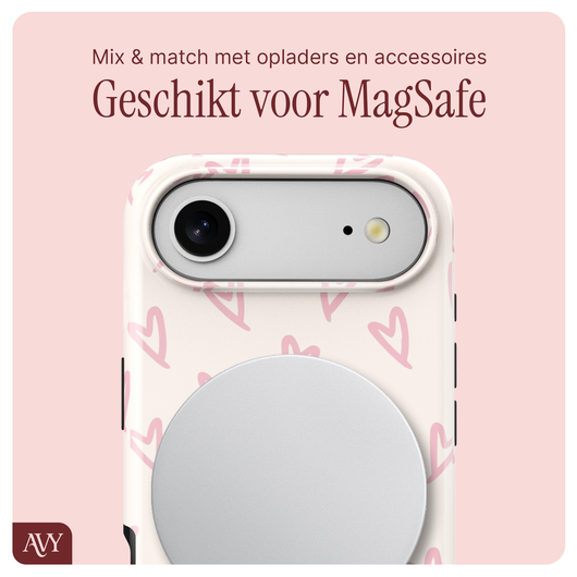 AVY Apple iPhone Air MagSafe Hoesje met Koord 30CM Lovely Hearts afbeelding 7