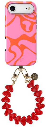 AVY Apple iPhone Air MagSafe Hoesje met Koord 30CM Rose Hearts afbeelding 1
