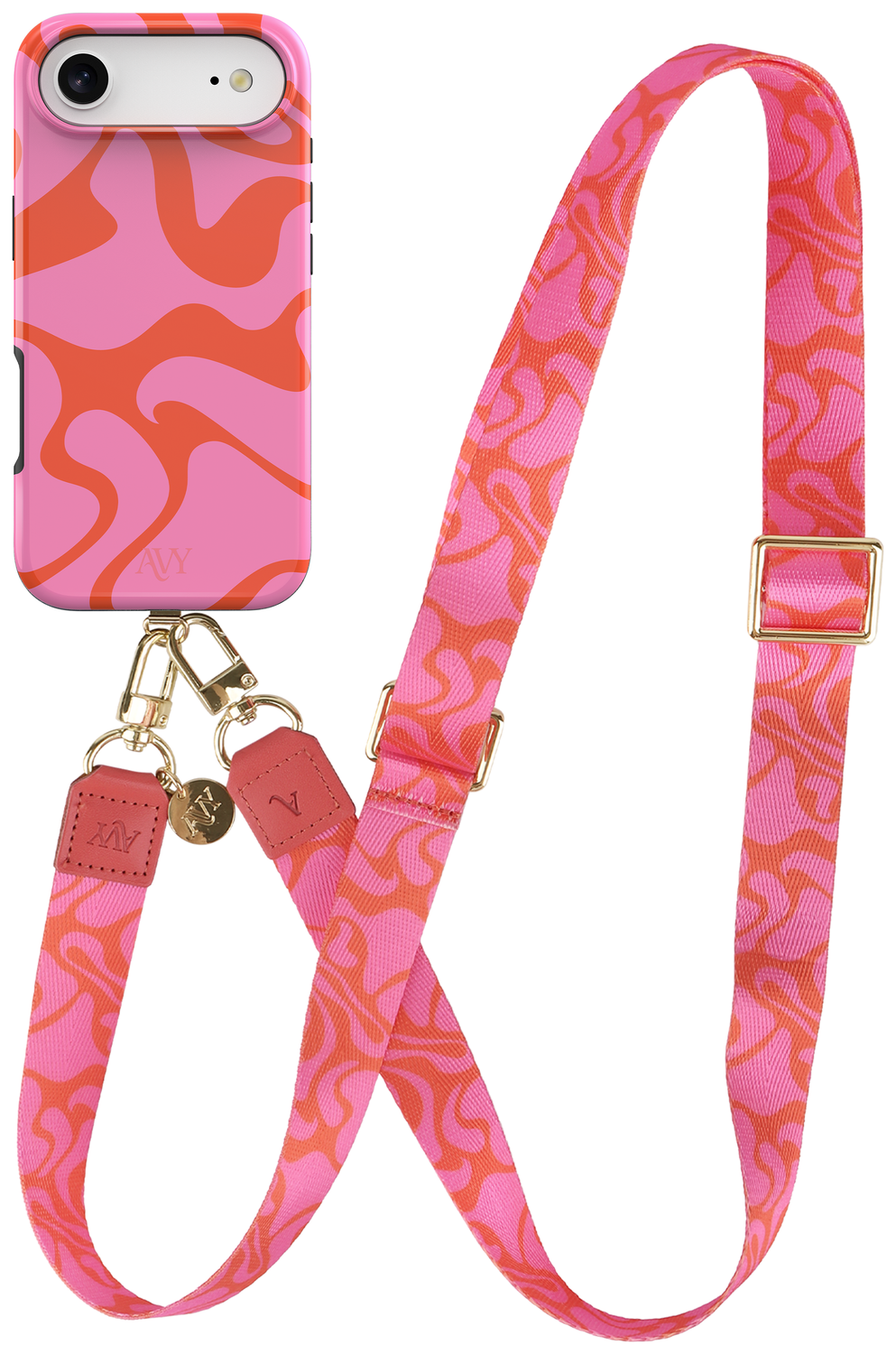 AVY Apple iPhone Air MagSafe Hoesje met Koord 130CM Rosé Twist afbeelding 1