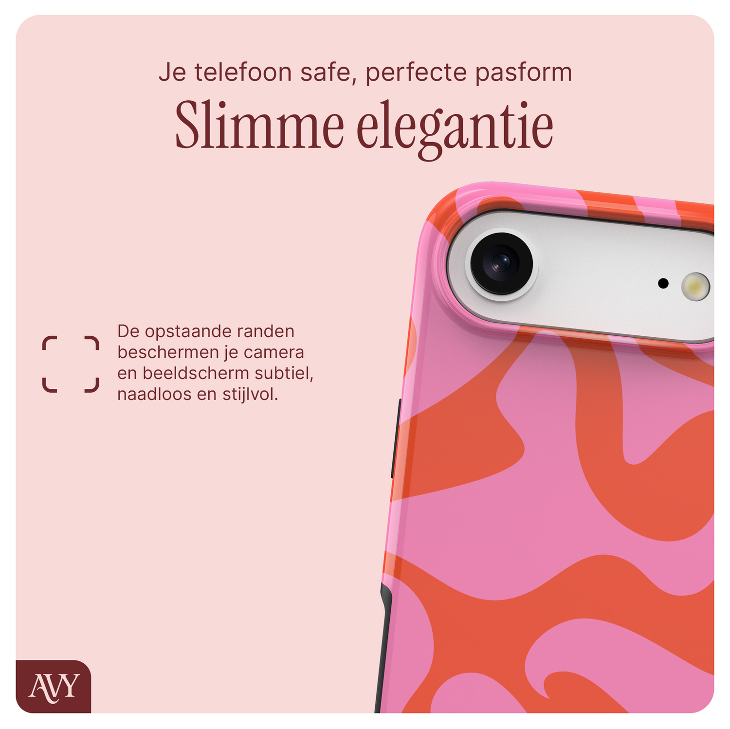 AVY Apple iPhone Air MagSafe Hoesje met Koord 130CM Rosé Twist afbeelding 6