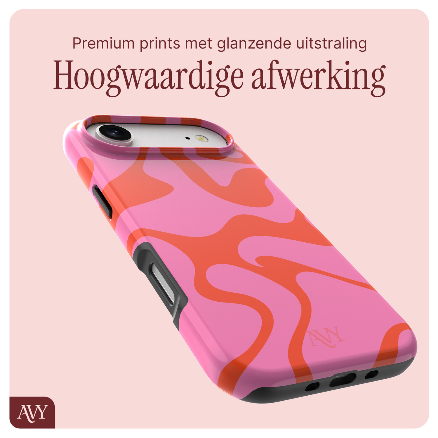 AVY Apple iPhone Air MagSafe Hoesje met Koord 130CM Rosé Twist afbeelding 7
