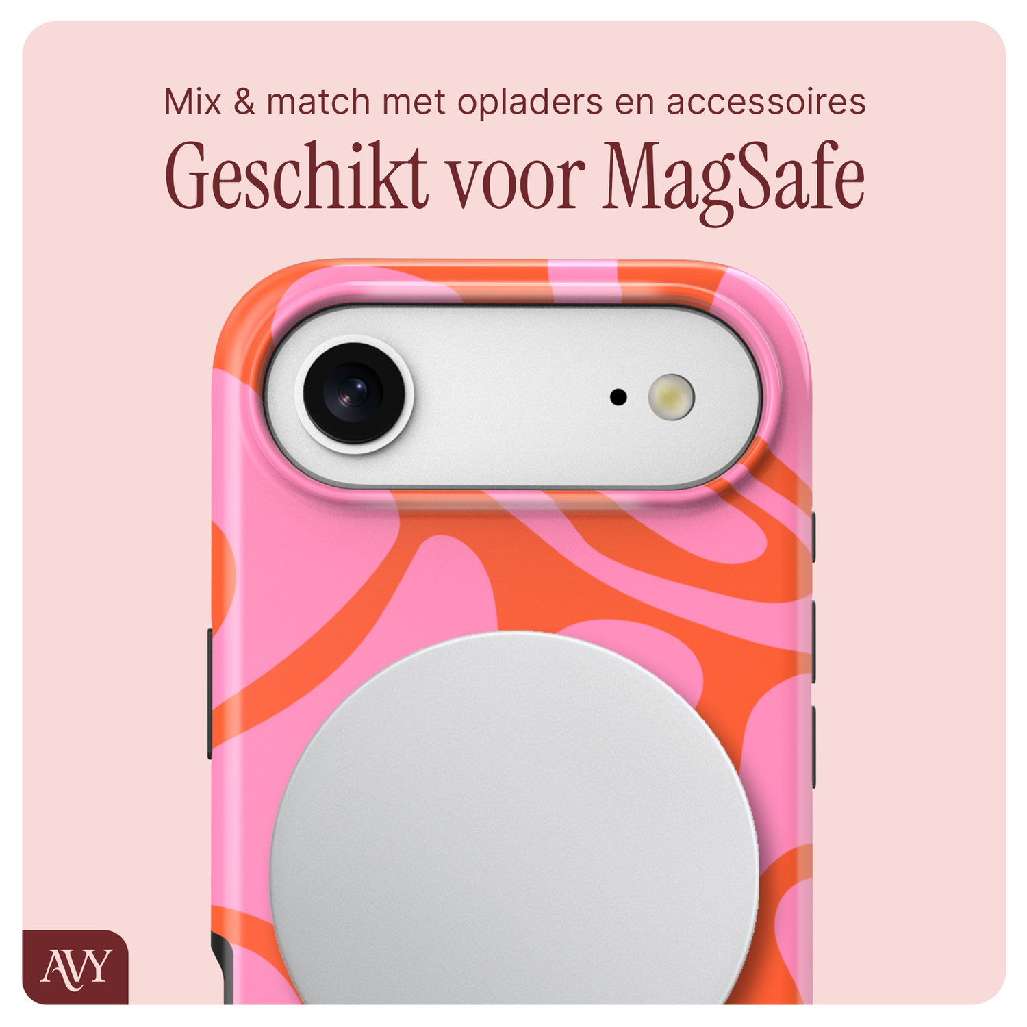 AVY Apple iPhone Air MagSafe Hoesje met Koord 130CM Rosé Twist afbeelding 8