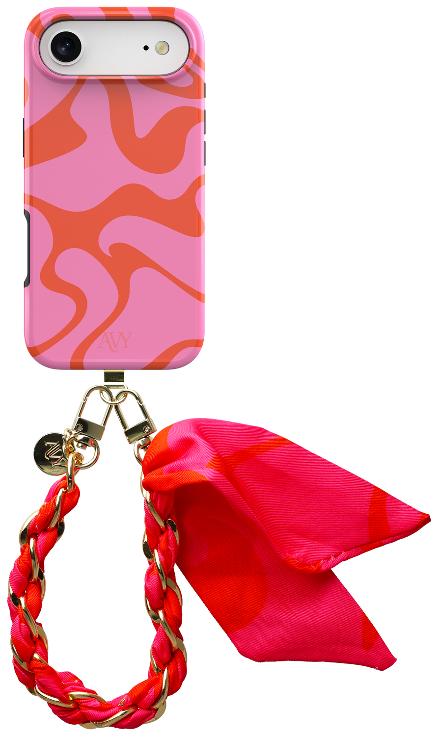 AVY Apple iPhone Air MagSafe Hoesje met Koord 32CM Rosé Twist afbeelding 1