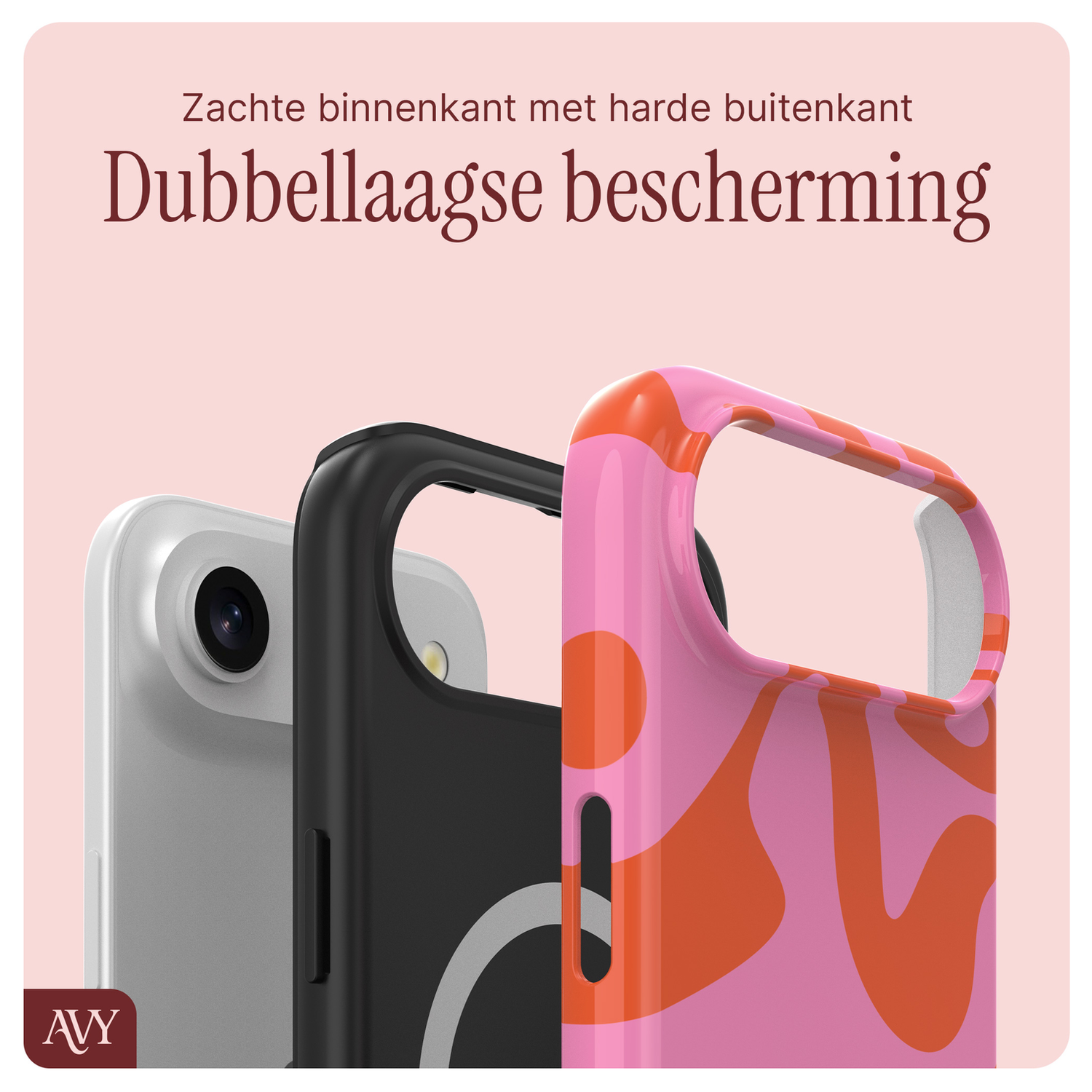 AVY Apple iPhone Air MagSafe Hoesje met Koord 32CM Rosé Twist afbeelding 9
