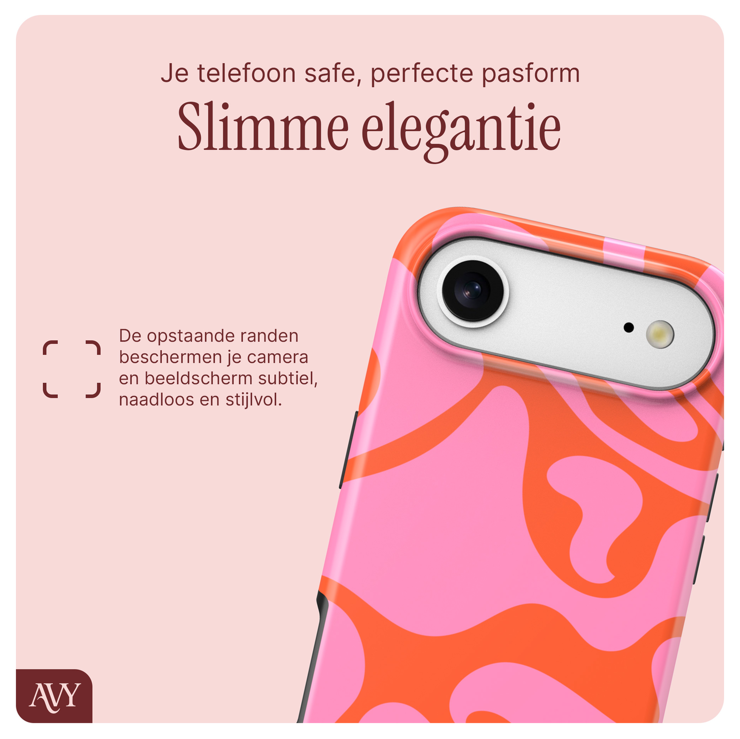 AVY Apple iPhone Air MagSafe Hoesje met Koord 32CM Rosé Twist afbeelding 6