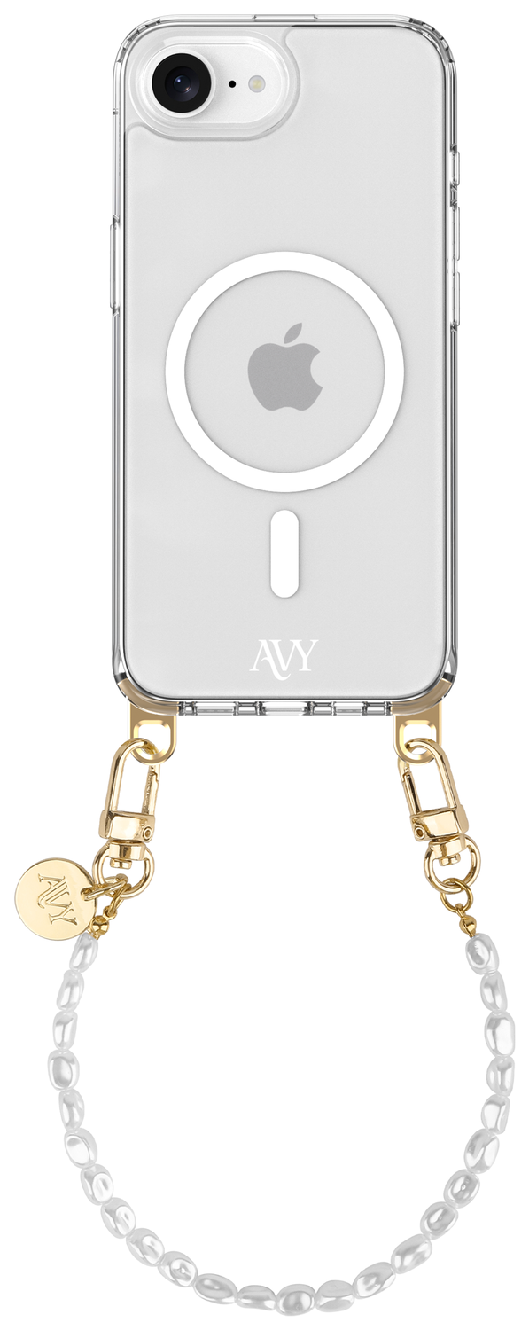AVY Apple iPhone 16e Hoesje met Koord & MagSafe 30CM Perla Chic afbeelding 1