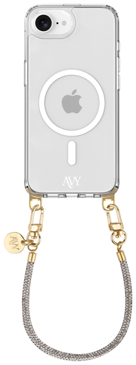 AVY Apple iPhone 16e Hoesje met Koord & MagSafe 30CM Silver Spark afbeelding 1