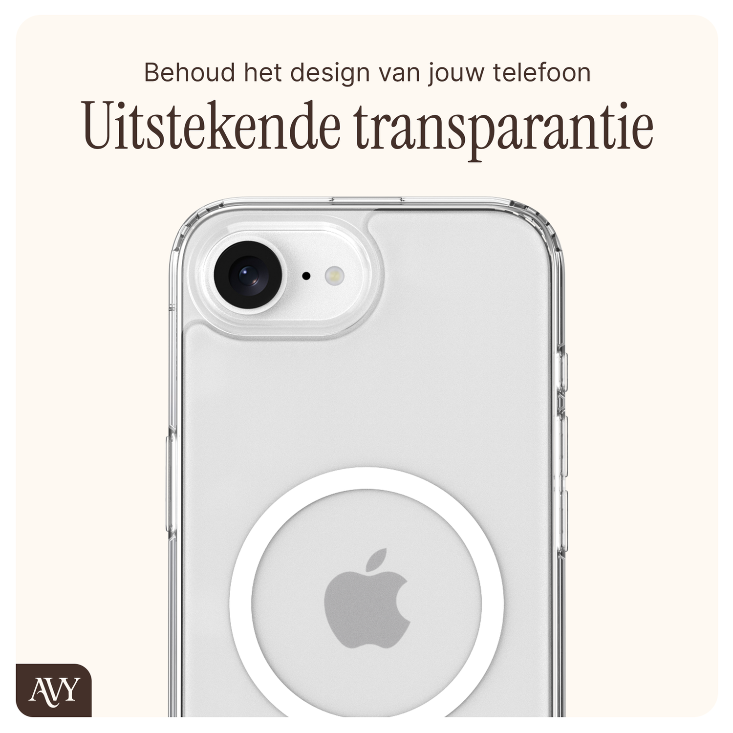 AVY Apple iPhone 16e Hoesje met Koord & MagSafe 30CM Cupid Black afbeelding 5