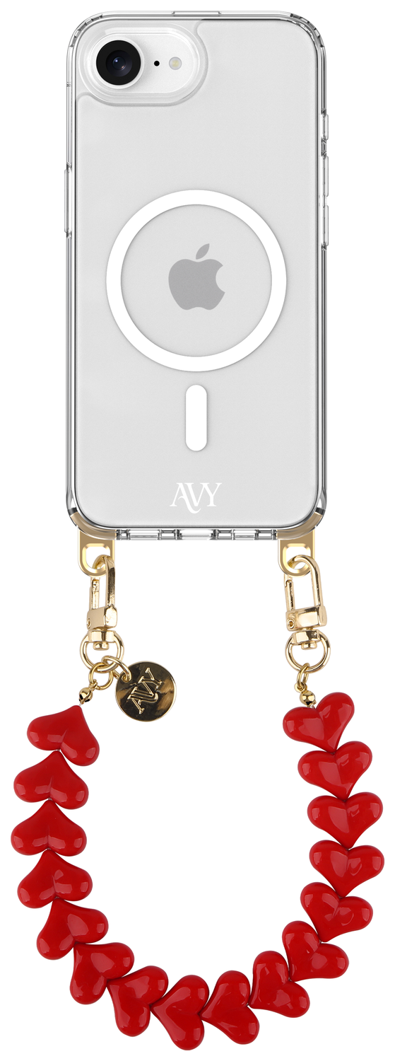 AVY Apple iPhone 16e Hoesje met Koord & MagSafe 30CM Cupid Red afbeelding 1