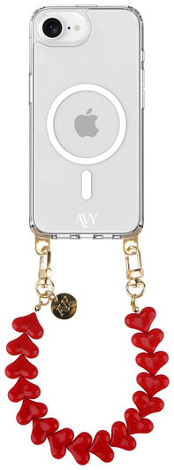 AVY Apple iPhone 16e Hoesje met Koord & MagSafe 30CM Cupid Red afbeelding 1