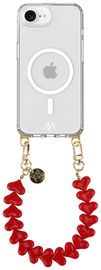 AVY Apple iPhone 16e Hoesje met Koord & MagSafe 30CM Cupid Red