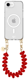 AVY Apple iPhone 16e Hoesje met Koord & MagSafe 30CM Cupid Clear Red