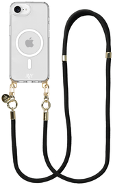 AVY Apple iPhone 16e Hoesje met Koord & MagSafe 130CM Tressé Black