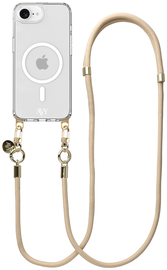 AVY Apple iPhone 16e Hoesje met Koord & MagSafe 130CM Tressé Beige