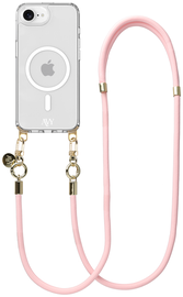 AVY Apple iPhone 16e Hoesje met Koord & MagSafe 130CM Tressé Pink