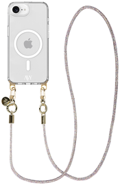 AVY Apple iPhone 16e Hoesje met Koord & MagSafe 120CM Silver Spark Long
