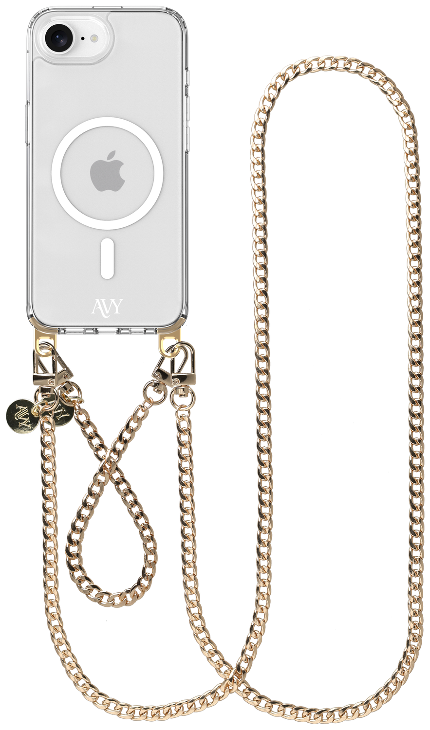 AVY Apple iPhone 16e Hoesje met Koord & MagSafe Set Aurum Lien afbeelding 1