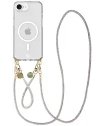 AVY Apple iPhone 16e Hoesje met Koord & MagSafe Set Silver Spark afbeelding