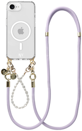 AVY Apple iPhone 16e Hoesje met Koord & MagSafe Set Pearl & Rope Purple