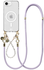 AVY Apple iPhone 16e Hoesje met Koord & MagSafe Set Pearl & Rope Purple