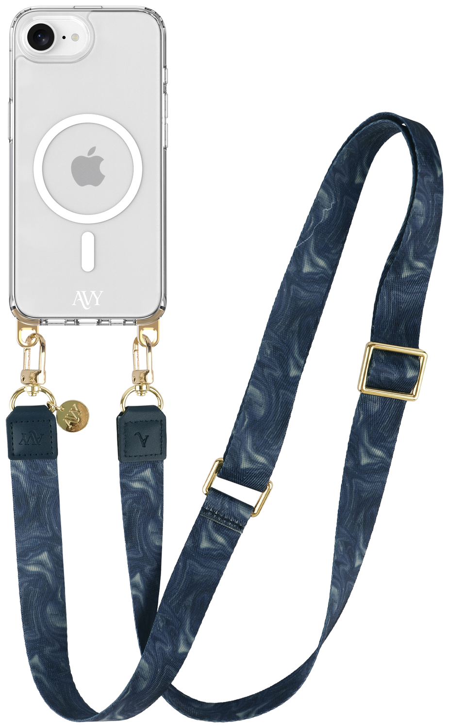 AVY Apple iPhone 16e Hoesje met Koord & MagSafe 130CM Obscura Blue afbeelding 1