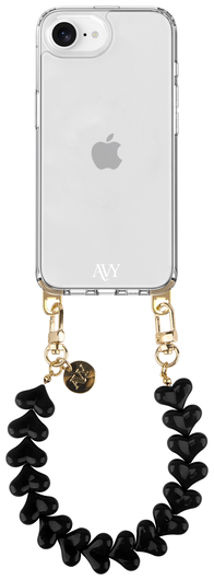 AVY Apple iPhone 16e Hoesje Met Koord 30CM Cupid Black afbeelding 1
