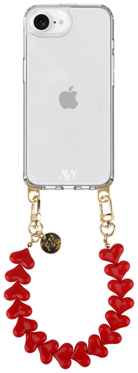 AVY Apple iPhone 16e Hoesje Met Koord 30CM Cupid Red afbeelding 1