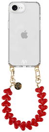 AVY Apple iPhone 16e Hoesje Met Koord 30CM Cupid Red