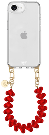 AVY Apple iPhone 16e Hoesje Met Koord 30CM Cupid Clear Red