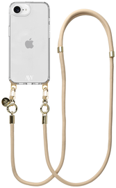 AVY Apple iPhone 16e Hoesje Met Koord 130CM Tressé Beige