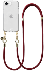 AVY Apple iPhone 16e Hoesje Met Koord 130CM Tressé Red afbeelding