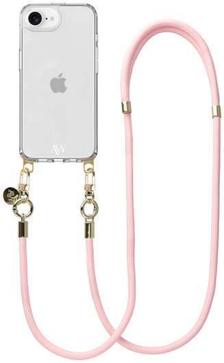 AVY Apple iPhone 16e Hoesje Met Koord 130CM Tressé Pink afbeelding 1