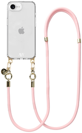 AVY Apple iPhone 16e Hoesje Met Koord 130CM Tressé Pink
