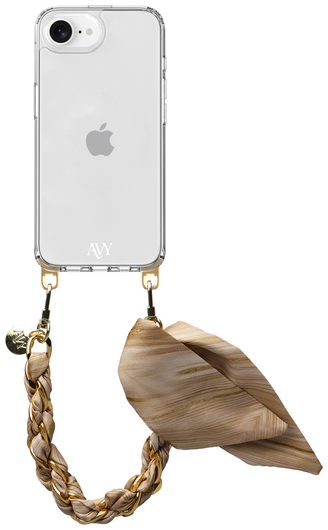 AVY Apple iPhone 16e Hoesje Met Koord 32CM Aurum Gold afbeelding 1