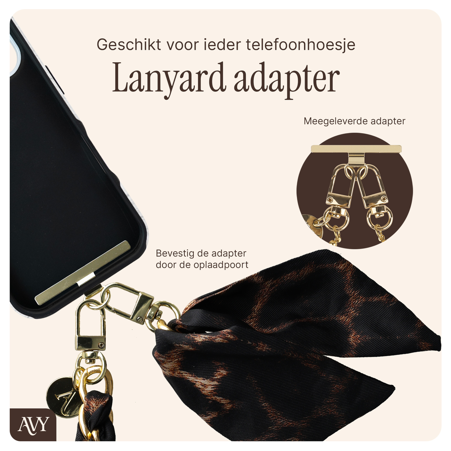 AVY Apple iPhone 16e Hoesje Met Koord 32CM Panthera Chic afbeelding 8